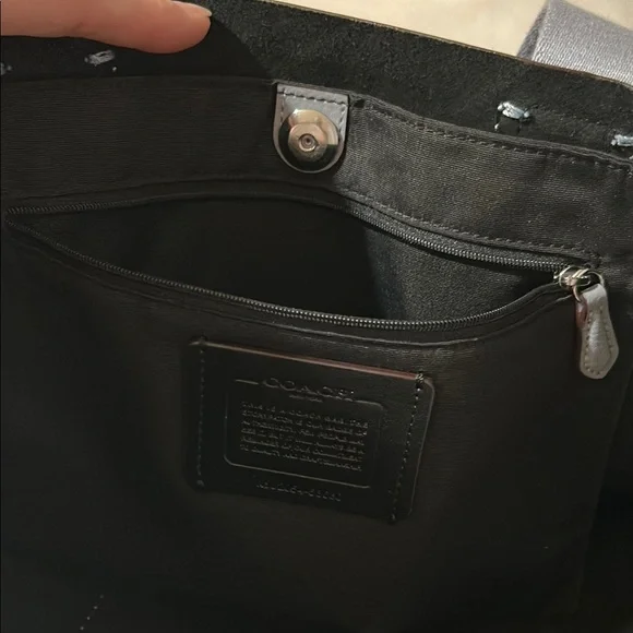 Coach Light Gray Leather Tote - Picture 7 of 10